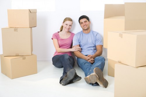 Packed moving boxes prepared for a Queenspark home move